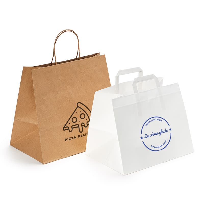 195.00000 Sacs En Papier Personnalisés Pour Vente À Emporter XS - 25x15x24 cm - Easyflyer