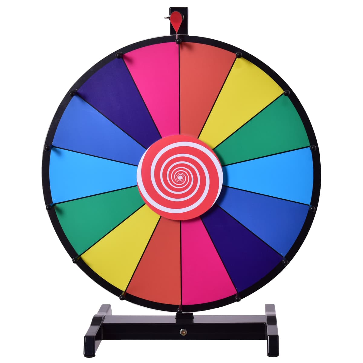 Costway Jeu de Roue de la fortune de table 18 pouces (φ 48cm) personnalisable jeux de société avec stylo effaçable, 2 pointeurs